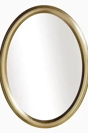 Specchiera in foglia oro ovale- misure: 59 x 69 x 3 - Mobili 2G Bestseller