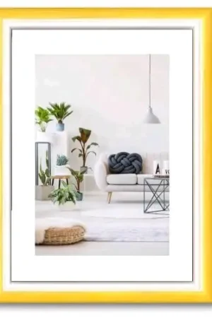 Cornice Foto Stampe RAINBOW legno di Pino Doppio Colore GIALLO/BIANCO 50x70 cm Più Venduto