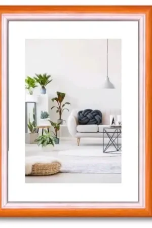 Cornice Foto Stampe RAINBOW legno di Pino Doppio Colore ARANCIO/BIANCO 50x70 cm Quantità Limitata