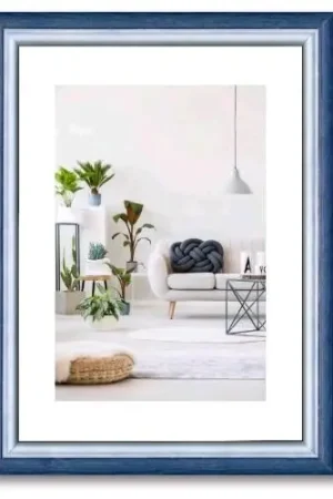Cornice Foto Stampe RAINBOW legno di Pino Doppio Colore BLU/BIANCO 50x70 cm Più Venduto