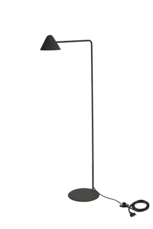 Professionale Antares Lampada da Terra LED 5W 3000K in Metallo Verniciato Nero Opaco con Base in Marmo, Interruttore a Pedale - Design Moderno Elegante