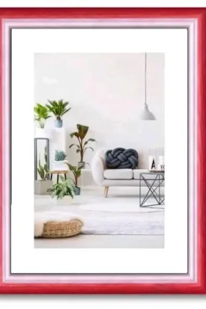 Prezzo Conveniente Cornice Foto Stampe RAINBOW legno di Pino Doppio Colore ROSSO/BIANCO 18x24 cm