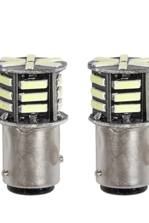 2 Pezzi Lampada LED BAZ15D S25 P21/5W 21 SMD 5730 12V 300lm 1W/2.5W Doppio Filamento Bianco Piedi Sfalsati 42mm Popolare