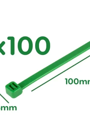 100 Fascette Nylon Verde 2,5x100 mm per Giardinaggio e Cablaggio Ultima Occasione