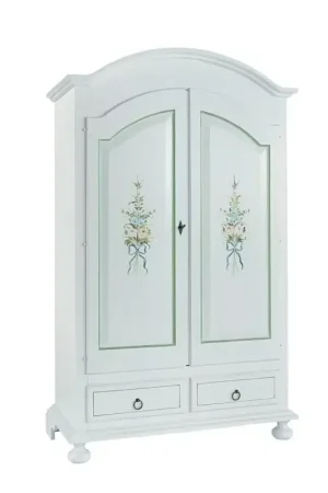 Armadio shabby 2 ante in legno decorato 125x61x200 (503) - Mobili 2G Vendita Finale