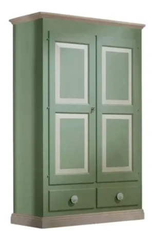 Acquista Ora Armadio 2 porte in legno verde e miele shabby 127x60x200 (2204) - Mobili 2G