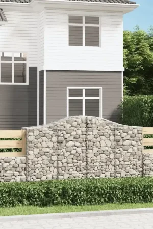 A Buon Prezzo Cesti Gabbioni ad Arco 8 pz 200x50x120/140 cm Ferro Zincato 3145667
