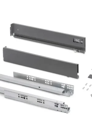Offerta Lampo Cassetto esterno Vertex con regolazione 3D altezza 93mm, 60kg, profondità 500mm, Acciaio, Verniciato bianco