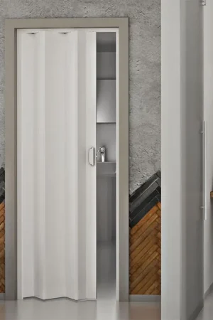 Porta a Soffietto da Interno 83x214 cm in PVC Dalia Bianca Pastello Offerta Limitata