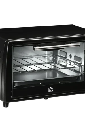 Nuova Collezione Fornetto Elettrico 10L 750W 36,5x26x22 cm Temperatura Regolabile e Timer Nero