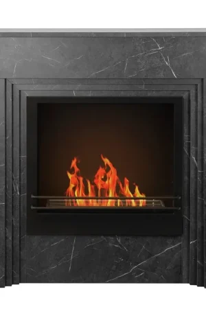 Camino a Bioetanolo da Pavimento 96x35xH96 cm Bellini Effetto Marmo Nero Sconto