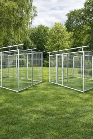 Prezzo Basso 2 box per cani predisposizione alla copertura zincato ciascuno da 300x200x altezza 180 cm