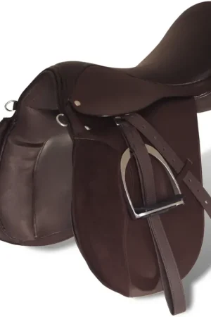 Quantità Limitata Set Sella Equitazione 17,5" in pelle naturale Marrone 18 cm 5-in-1 90648
