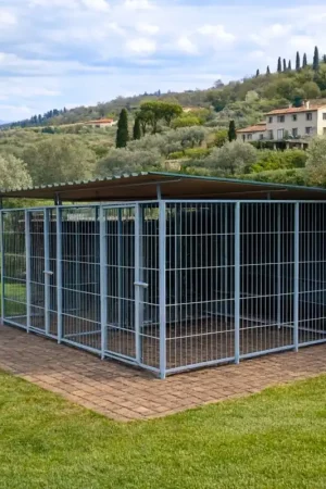 2 box per cani da esterno coperto con zincatura a caldo ciascuno da 300x200x altezza 180 cm Solo Oggi