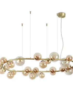 Lampadario A Sospensione Moderno Perlage Metallo Ottone 30 Luci G9 15W 3000K Direttamente Dal Produttore