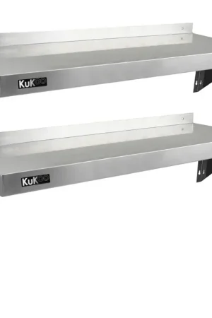 2 x Ripiani in Acciaio Inox Cucina Commerciale Mensole Muro e Staffe 125 x 30 cm A Buon Prezzo