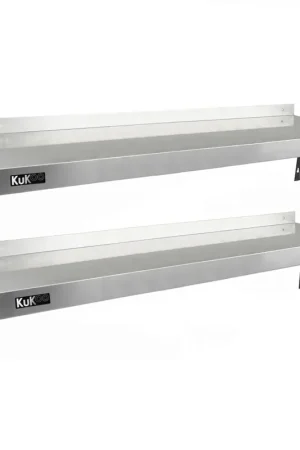 2 x Ripiani in Acciaio Inox Cucina Commerciale Mensole Muro e Staffe 140 x 30 cm Offerta Lampo