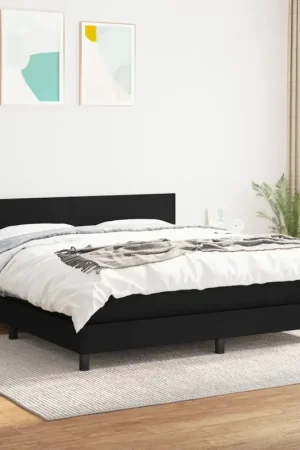 Giroletto a Molle con Materasso Nero 180x200 cm in Tessuto 3139915 Prezzo Conveniente