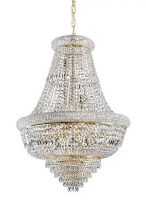 A Buon Prezzo Lampadario Classico Dubai Metallo-Cristallo Ottone 24 Luci E14