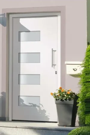 Compra Online Porta d'Ingresso in Alluminio e PVC Bianco 110x210 cm 3056820