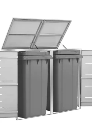 A Buon Prezzo Copribidone per Spazzatura Singolo 69x77,5x115cm Acciaio Inox 149559
