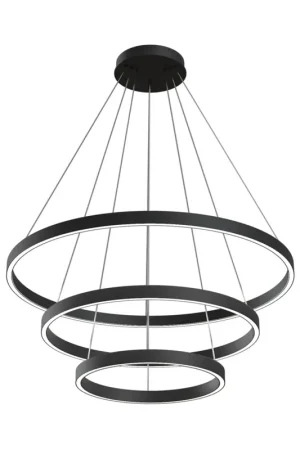 A Buon Prezzo Maytoni Lampadario moderno Rim 3 luci LED integrato nero alluminio