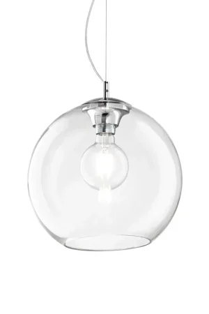 Vendita Finale Sospensione Moderna Nemo Metallo Trasparente 1 Luce E27 D40Cm