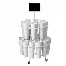 (2c)Portafiori espositore pz 20 bianco cm 82 x 155 h con rotelle(740398-740404) Super Prezzo