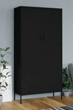 A Buon Prezzo Armadio Nero 90x50x180 cm in Acciaio 336250