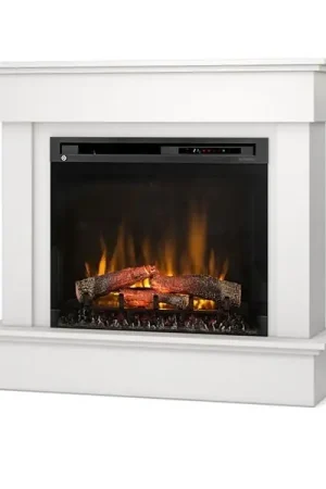 Caminetto elettrico a libera installazione a LED - 28" - Bianco opaco - 111,5 x 102 x 33,5 - TORMES Vendita Finale