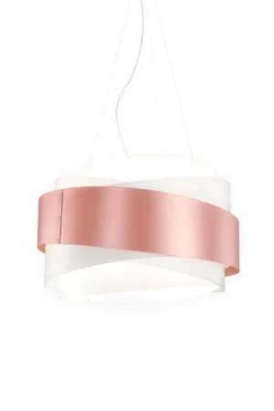 A Buon Prezzo Lampadario Moderno Bea Polilux ® Pink Metal E Metallo Cromo 5 Luci E27