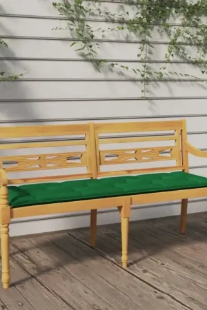 A Buon Prezzo Panchina Batavia con Cuscino Verde 150 cm Legno Massello Teak 3100846