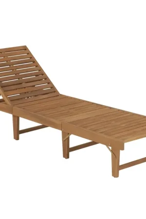 A Buon Prezzo Lettino Prendisole Pieghevole con Cuscino in Massello di Acacia 3064175