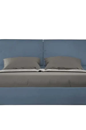 A Buon Prezzo Letto imbottito Matrimoniale 160x190 cm Mados - Senza rete,Microfibra,Blu