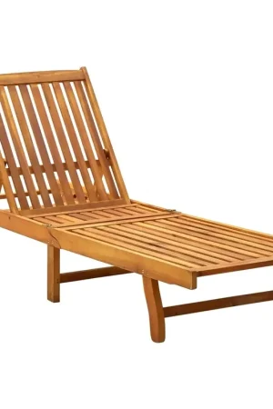 A Buon Prezzo Lettino Prendisole da Giardino con Cuscino Massello di Acacia 3061347