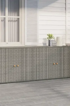 A Buon Prezzo Mobile Portaoggetti da Giardino Grigio 198x55,5x80cm Polyrattan 319871