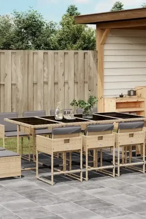 Più Venduto Set Pranzo da Giardino 13 pz con Cuscini Beige Misto Polyrattan 3211344