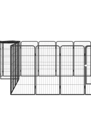 Box Cani 22 Pannelli Nero 50x100 cm Acciaio Verniciato Polvere 3115951 Più Venduto