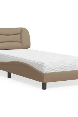 Più Venduto Letto con Materasso Hvar Cappuccino 80x200 cm Similpelle 3208686